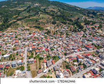 Aerial View Of Nemea An Ancient Site In The Northeastern Part Of The Peloponnese, Greece. Formerly Part Of The Territory Of Cleonae In Ancient Argolis Today Situated In The Regional Unit Of Corinthia.