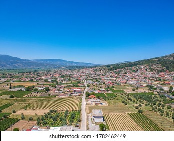 Aerial View Of Nemea An Ancient Site In The Northeastern Part Of The Peloponnese, Greece. Formerly Part Of The Territory Of Cleonae In Ancient Argolis Today Situated In The Regional Unit Of Corinthia.