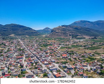 Aerial View Of Nemea An Ancient Site In The Northeastern Part Of The Peloponnese, Greece. Formerly Part Of The Territory Of Cleonae In Ancient Argolis Today Situated In The Regional Unit Of Corinthia.