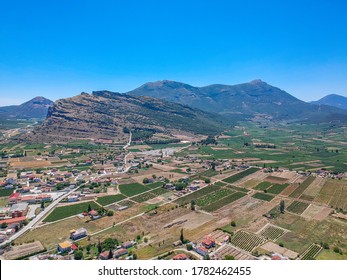 Aerial View Of Nemea An Ancient Site In The Northeastern Part Of The Peloponnese, Greece. Formerly Part Of The Territory Of Cleonae In Ancient Argolis Today Situated In The Regional Unit Of Corinthia.