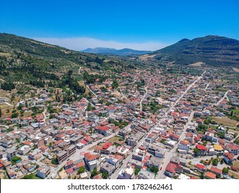 Aerial View Of Nemea An Ancient Site In The Northeastern Part Of The Peloponnese, Greece. Formerly Part Of The Territory Of Cleonae In Ancient Argolis Today Situated In The Regional Unit Of Corinthia.