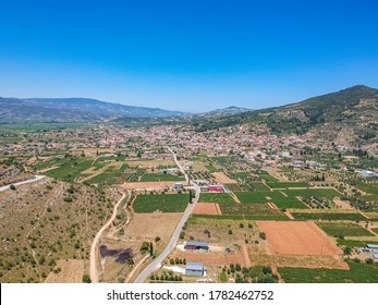 Aerial View Of Nemea An Ancient Site In The Northeastern Part Of The Peloponnese, Greece. Formerly Part Of The Territory Of Cleonae In Ancient Argolis Today Situated In The Regional Unit Of Corinthia.