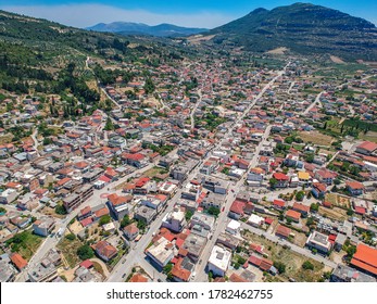 Aerial View Of Nemea An Ancient Site In The Northeastern Part Of The Peloponnese, Greece. Formerly Part Of The Territory Of Cleonae In Ancient Argolis Today Situated In The Regional Unit Of Corinthia.