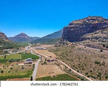 Aerial View Of Nemea An Ancient Site In The Northeastern Part Of The Peloponnese, Greece. Formerly Part Of The Territory Of Cleonae In Ancient Argolis Today Situated In The Regional Unit Of Corinthia.