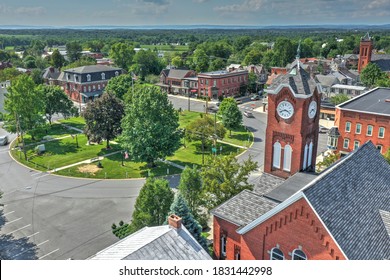 Aerial View Of New Oxford A Small Rural Town In Adams County Pennsylvania Along The Lincoln Highway