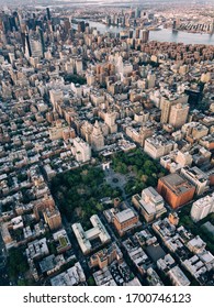 Aerial View To New York City, Washington Square Park, May 2019