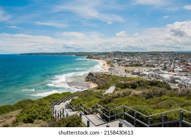 An Aerial View Of Newcastle Harbor City In Australia