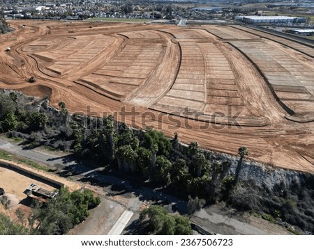 Aerial view of a newly constructed farm in Santa Clara, California