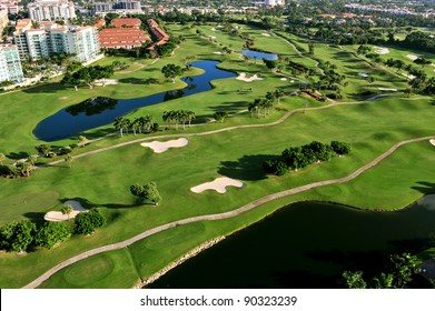 Aerial View Of Nice Florida Golf Course