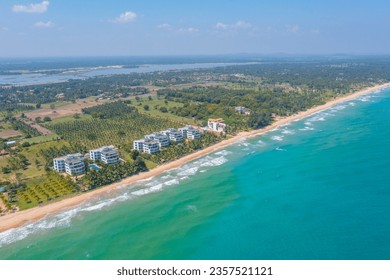 Aerial view of Nilaveli beach at Sri Lanka.
