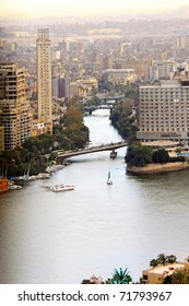 Aerial View Of Nile River Delta In Cairo