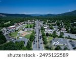 Aerial view of North Conway, New Hampshire in summer