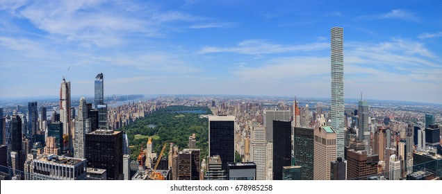 Aerial view of north Manhattan with Central Park, New York City