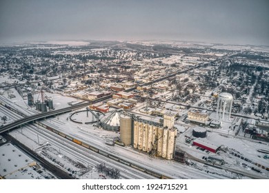 Aerial View Of North Platte, Nebraska In Winter