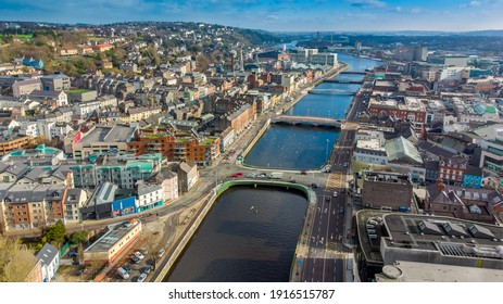 An aerial view of the North Quays of Cork city, Ireland. - Shutterstock ID 1916515787