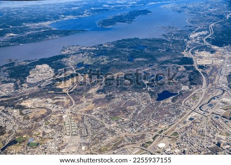 Aerial view of north Saint John, New Brunswick, Canada