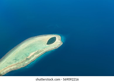 Aerial View Of North West Island At Capricornia Cays National Park. Great Barrier Reef