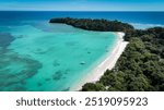 Aerial view of Nosy Iranja Island showcasing pristine beaches and turquoise waters in Madagascar