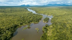 Aerial View Of Nyerere National Park In Tanzania