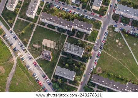 aerial view of Nysa town suburbs in Poland Zdjęcia stock © 