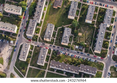 aerial view of Nysa town suburbs in Poland Zdjęcia stock © 