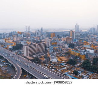 Aerial view of Obalende, Lagos, Nigeria