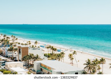 Aerial View Ocean Beach Hollywood Beach Stock Photo 1383329837 ...