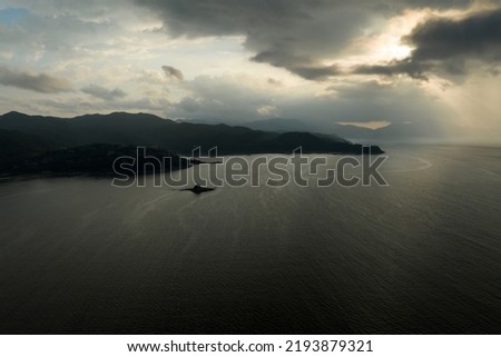 Aerial view of ocean landscape in the morning