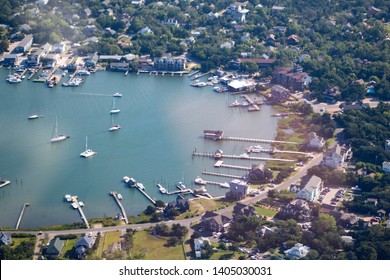 Aerial View Of Ocracoke Island Harbor