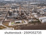 Aerial view to a oil refinery Lukoil near to Burgas, Bulgaria