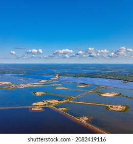 Aerial View Of Oilfield On The Samotlor Lake