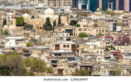 Aerial View Of Old City Icheri Sheher In Baku, Azerbaijan