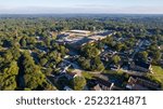 An aerial view of the old cotton mill in porterdale Georgia