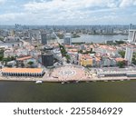 Aerial view of old landmark ground zero in the city of recife, pernambuco, brazil