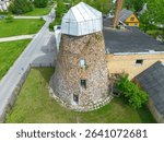 an aerial view of old millhouse