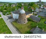 an aerial view of old millhouse