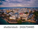 Aerial View of old San Juan, Puerto Rico at SunriseSunset