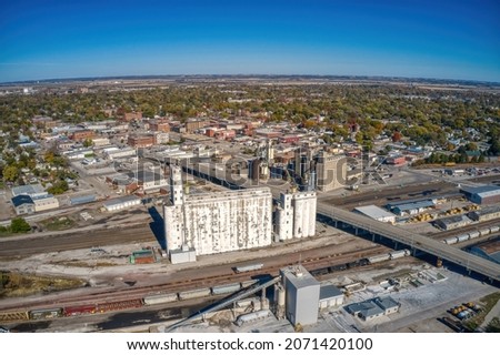 Aerial View of the Omaha Suburb of Fremont, Nebraska