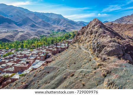 Aerial view on Abyaneh - one of the oldest villages in Iran