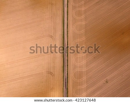 Similar – Image, Stock Photo Combine harvester harvests grain field in the evening light from the air