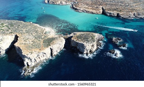 Aerial View On Blue Lagoon In Malta 