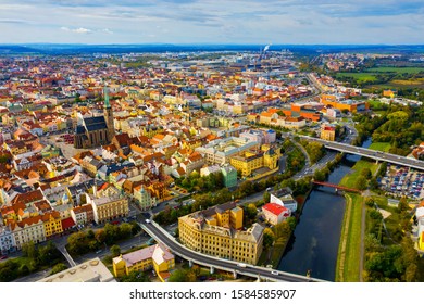 Aerial View On The City Plzen. Czech Republic