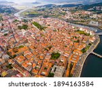 Aerial view on the city Pontevedra. Spain