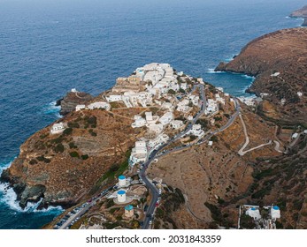 Aerial View On Kastro, Sifnos Greek Island, Summer