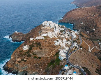 Aerial View On Kastro, Sifnos Greek Island, Summer