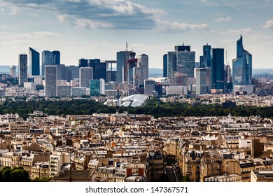 Aerial View on La Defense and its Scyscrapers in Paris, France