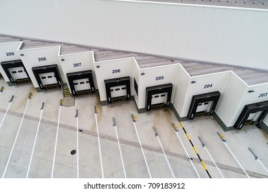 Aerial View On Loading Bays In Distribution Center