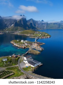 Aerial View On The Lofoten. Beautiful Summer Landscape In The Norway