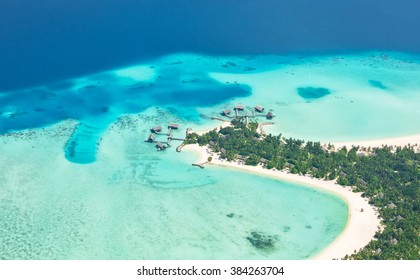 Aerial View On Maldives Island, Raa Atol