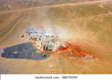 Aerial View On The Mining Development, Quarry In Namib Desert, Namibia